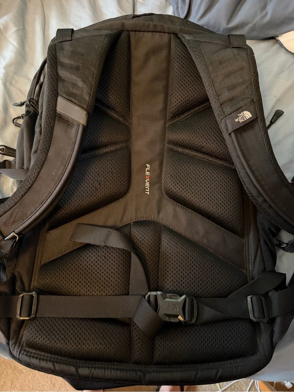 The North Face Borealis Laptop Backpack Black w/ Mint Green Bungee